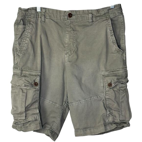 Y2k American Eagle Men’s Cargo Shorts Flex Grunge Olive Green Sz 36 - Picture 1 of 3